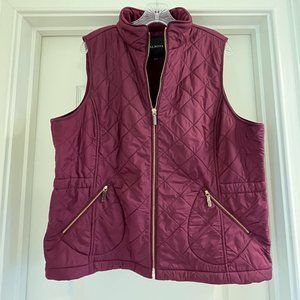 Talbot's Burgundy XL Vest. Puffer exterior, fleece interior.